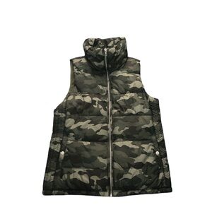 Women’s Old Navy Camo Puffer Vest Fleece Lined Small